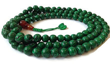 Load image into Gallery viewer, Malachite Japa Mala 108 Beads Full Mala Necklace for Meditation and Yoga