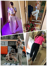 Load image into Gallery viewer, fitglam Women's High Slit Harem Yoga Pants Loose Fit Lounge Beach Pants (Light Gray, XS)