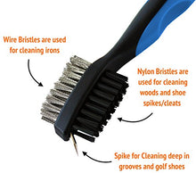 Load image into Gallery viewer, Voplop Golf Brush and Club Groove Cleaner - Easily Attaches to Golf Bag - Deep Clean Iron Grooves - Cleaning Club Face - Bag Clip & Retractable Extension Cord (Blue)