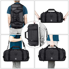 Load image into Gallery viewer, Gym Duffle Bag Backpack Waterproof Sports Duffel Bags Travel Weekender Bag for Men Women Overnight Bag with Shoes Compartment Black