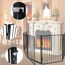 Load image into Gallery viewer, Baby Safety Gate Fireplace Fence, 5-Panel Metal Indoor Safety Guard for Baby Pets Dog Cat Christmas Tree BBQ Protection, 118inch