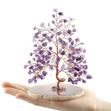 Load image into Gallery viewer, Jovivi Natural Amethyst Crystal Quartz Money Tree Tumbled Gemstones 5.5"-6.3", Geode Agate Slices Base Feng Shui Ornaments Home Living Room Table Office Decoration for Wealth and Luck