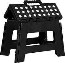 Load image into Gallery viewer, Utopia Home Foldable Step Stool for Kids - 11 Inches Wide and 8 Inches Tall - Holds Up to 300 lbs - Lightweight Plastic Folding Step Stool for Kids, Kitchen, Bathroom & Living Room (Black, 1)