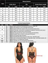 Load image into Gallery viewer, Avidlove Button Crotch Lingerie Women Deep V Lace Teddy Bodysuit One Piece Babydoll(Black,S)