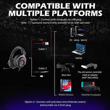 Load image into Gallery viewer, EKSA E900 USB Gaming Headset with Microphone for PC - PS4 Headset with Mic Detachable Noise Cancelling - 7.1 Surround Sound Gaming Wired Headphones Compatible with PS4, PS5, Xbox One, Computer, Laptop