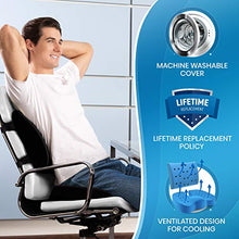 Load image into Gallery viewer, Everlasting Comfort Office Chair Seat Cushion and Lumbar Support Pillow Combo, Gel Infused (Black)