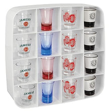 Load image into Gallery viewer, mDesign Plastic Wall Mount Display Organizer Holder - 16 Compartments - Protect, Store and Show Off Small Collectibles, Figurines, Shot Glasses, Nail Polish Colors, Spices - White