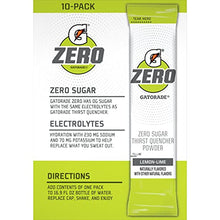 Load image into Gallery viewer, Gatorade G Zero Powder, Lemon Lime, 0.10oz Packets (120 Pack)