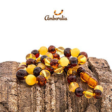 Load image into Gallery viewer, Amberalia Adult Baltic Amber Necklace - Anti Inflammatory - beads size between 6.5 and 7.5mm Lab-tested, Certified Genuine Amber Polish Multicolor - XL (19.7”)
