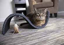 Load image into Gallery viewer, SmartyKat Scratch Scroll with Feather Toy, Multi-Surface Sisal & Carpet Cat Scratcher, Interactive Scratching Outlet & Lounger
