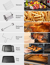 Load image into Gallery viewer, Innsky Air Fryer, 10.6-Quarts Air Oven, Rotisserie Oven, 1500W Electric Air Fryer Oven with LED Digital Touchscreen, 10-in-1 Countertop Oven with Dehydrator & Rotisserie, 6 Accessories & 32+ Recipes