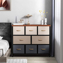 Load image into Gallery viewer, 8 Drawer Dresser Organizer Fabric Storage Chest for Bedroom, Hallway, Entryway, Closets, Nurseries,Furniture Storage Tower Sturdy Steel Frame, Wood Top, Removable Fabric Bins (Cream)