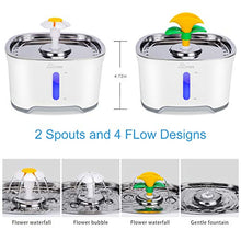 Load image into Gallery viewer, Cubic Cat Water Fountain Stainless Steel, Pet Water Fountain with Intelligent Pump and LED Light, 2.5L Cat Fountain with Water Level Window, 3 Carbon Filters, 1 Foam Filter 1 Mat and Cleaning Brushes