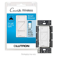 Load image into Gallery viewer, Lutron Caseta Smart Home Dimmer Switch, Works with Alexa, Apple HomeKit, and the Google Assistant | for LED Light Bulbs, Incandescent Bulbs and Halogen Bulbs | PD-6WCL-WH | White