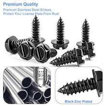 Load image into Gallery viewer, 8 Sets Premium Stainless Steel License Plate Screws Kit, Rust-Proof & Anti-Rattle License Plate Bolts(Black)