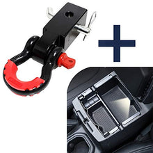 Load image into Gallery viewer, LIBERRWAY Shackle Hitch Receiver 2 inch 41918 Lbs Break Strength with 3/4'' D Ring Shackle + Center Console Organizer for Jeep Wrangler JL/JLU (2018-19)