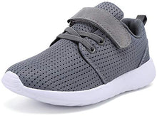 Load image into Gallery viewer, TOEDNNQI Boys Girls Sneakers Kids Lightweight Breathable Strap Athletic Running Shoes for Little Kids/Toddler Grey US Size 12