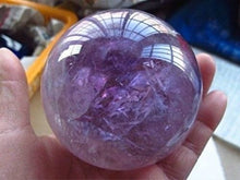 Load image into Gallery viewer, Realgem-Natural Amethyst Quartz Crystal Sphere Ball Healing Stone 50mm + Stand