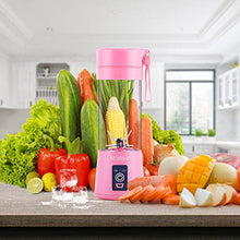 Load image into Gallery viewer, Portable Blender, Personal Size Eletric USB Juicer Cup, Fruit, Smoothie, Baby Food Mixing Machine with Updated 6 Blades,Magnetic Secure Switch Electric Fruit Mixer for Superb Mixing 380ml (Pink)