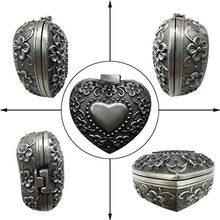 Load image into Gallery viewer, Small Jewelry Box Gifts for Her | Vintage Earring & Ring Gift Box - Antique Rosary & Trinket keepsake Gift Boxes in Heart Shape