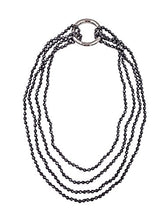 Load image into Gallery viewer, MGR MY GEMS ROCK! BjB 4MM Petite Faceted Cut Hematite Beaded Endless Infinity Long Necklace, Approx. 70-Inch Long.