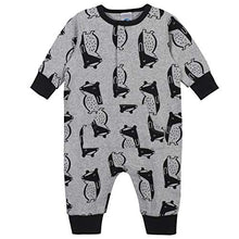 Load image into Gallery viewer, Grow by Gerber Baby Boys Organic 3-Pack Coverall Set, Black/White/Grey/Blue, Newborn