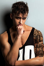 Load image into Gallery viewer, Playmax 8 Sheets of Stylish Waterproof Large Snake Koi Fish Skull Owl Wolf Mechanical Arm Devil Biker Gym Lover Body Arms Shoulders Chest Back Temporary Tattoo Stickers for Teens Guys Boys Men