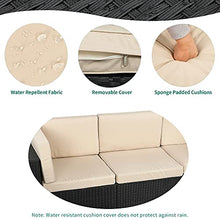 Load image into Gallery viewer, YITAHOME 7 Pieces Outdoor Conversation Set Patio Sectional Sofa PE Rattan Wicker Furniture Set Backyard Couch with Table & Cushions for Porch Lawn Garden (Black)