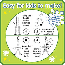 Load image into Gallery viewer, READY 2 LEARN Christmas Crafts - Create Your Own Bead Elves - Set of 4 - DIY Ornaments for Kids - Christmas Tree Decoration - All Materials Included
