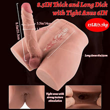 Load image into Gallery viewer, Torso Male Sex Doll with Flexible Dildo Realistic Sex Huge Cock, Men Sex Dolls for Women Tight Anal Hole 8.5 in Cock for Female Masturbation, Unisex Masturbator Sex Toy for Men Women Gay Couple 17LB