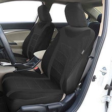 Load image into Gallery viewer, FH Group FB070BLACK102 Universal Fit Black Sport Bucket Front Black Automotive Seat Covers fits most Cars, SUVs, and Trucks (Set of 2, Airbag Ready)