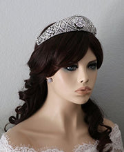 Load image into Gallery viewer, Meghan Markle Wedding Cubic Zirconia and Rhinestone Tiara Headpiece and Earrings Set