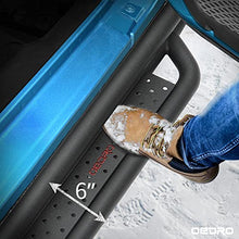 Load image into Gallery viewer, OEDRO All-Steel Build Running Boards Compatible with 2018-2022 Jeep Wrangler JL 4 Door, Bolt-on Side Steps with Leaf Shaped Design, Black Powder Coated Nerf Bar