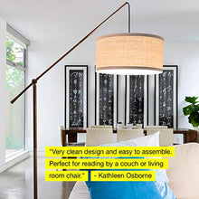 Load image into Gallery viewer, Brightech Hudson 2 - Contemporary Arc Floor Lamp Hangs Over The Couch from Behind - Large, Standing Pendant Light - Mid Century Modern Living Room Lamp - W. LED Bulb - Oil Rubbed Bronze