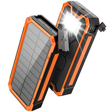 Load image into Gallery viewer, Solar Charger 30000mAh, Solar Power Bank, PD 18W & QC3.0 Quick Charge with 4 Outputs & Dual Inputs(USB/Type-C), External Backup Battery Huge Capacity Phone Charger for iOS and Android(Orange)