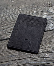 Load image into Gallery viewer, Buffway Slim Minimalist Front Pocket RFID Blocking Leather Wallets for Men and Women - At Sahara Carbon Black