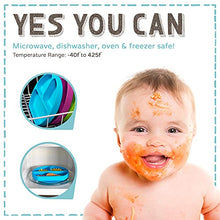 Load image into Gallery viewer, Baby to Toddler Silicone Suction Plate – Divided, BPA-Free Baby Led Weaning Plate Fits Most High Chair Trays – Dishwasher-, Oven-, & Microwave-Safe Kids Dishes by Silikong, 8.2x7.3x1.4 in. (Blue)