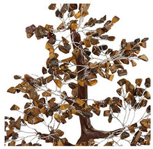Load image into Gallery viewer, Crocon Tiger Eye Gemstone Money Tree Feng Shui Bonsai for Reiki Healing Chakra Stone Balancing Energy Generator Spiritual Meditation Home Interior Office Decor Size 10-12 Inch