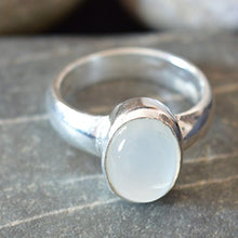 Load image into Gallery viewer, 55Carat Natural Moonstone Silver Ring for Men 6 Carat Oval Chakra Healing Size 4,5,6,7,8,9,10,11,12,13