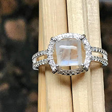 Load image into Gallery viewer, Natural Rainbow Moonstone 925 Solid Sterling Silver Engagement Ring Size 4.75, 5, 5.75, 6, 6.75, 8, 8.75, 9