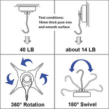 Load image into Gallery viewer, Swivel Swing Magnetic Hook New Upgraded, 40LB(8pack) Refrigerator Magnetic Hooks ,Strong Neodymium Magnet Hook, Perfect for Refrigerator and Other Magnetic Surfaces,62mm(2.44In) in Length