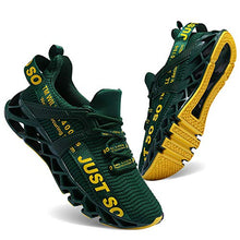 Load image into Gallery viewer, JSLEAP Sneakers Men Fashion Casual Monochrome Running Sports Slip Shock Absorption Running Walking Shoes Dark Green,US 11