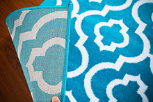 Load image into Gallery viewer, 3028 Turquoise Moroccan Trellis 5'2x7'2 Area Rug Carpet Large New