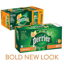 Load image into Gallery viewer, Perrier L'Orange Flavored Carbonated Mineral Water (Lemon Orange Flavor), 8.45 fl oz. Slim Cans (pack of 10)