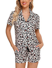 Load image into Gallery viewer, Anjue Women Pajamas Set Short Sleeve Sleepwear Womens Button Down Nightwear PJ Set with Pockets S-XXL