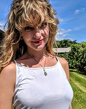 Load image into Gallery viewer, MOLDAVITE & RHODIZITE NECKLACE Wire Wrap 925 Silver on a 19" Durable Black Silk Chain! Metaphysical Reiki Healing Energy Genuine Czech Synergy 12 Crystal Pendant Tektite!