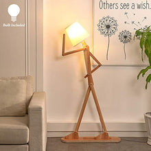 Load image into Gallery viewer, HROOME Modern Contemporary Decorative Wood Floor Lamp Reading Standing Adjustable Light for Kids Boys Girls Living Room Bedroom Office Farmhouse - with LED Bulb (Ash)