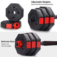 Load image into Gallery viewer, wolfyok Fitness Dumbbells Set, Adjustable Weight to 44Lbs, Home Fitness Equipment for Men and Women Gym Work Out Exercise Training with Connecting Rod Used as Barbells (Pair)
