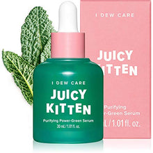 Load image into Gallery viewer, I DEW CARE Juicy Kitten | Purifying Power-Green Face Serum with Niacinamide | Korean Skin Care, Vegan, Cruelty-free, Paraben-free | Gifts For Mom and Women
