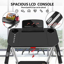Load image into Gallery viewer, FUNMILY Folding Treadmill, 2.25HP Portable Treadmill with Table Holder & Bluetooth Speaker, Multifunctional Running Machine for Office Home Gym, Zero Installation (Silver)